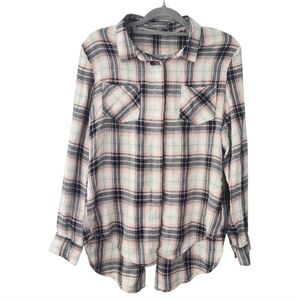 Alexander Jordan Women Plaid Long Sleeve Button-Down Shirt Size Large EUC